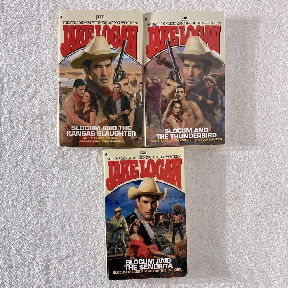 Vintage  Jake Logan Action Western Romance Novels x3